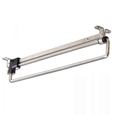 Imagem de Cabide retrátil para guardar roupas, trilho ajustável, armário e varão organizador de varas, hastes deslizantes, montadas sob a prateleira dentro de um guarda-roupa, poupa espaço