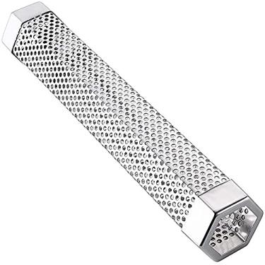 Imagem de Tubo Hexagonal Defumador Para Churrasco em Aço Inox 31cm
