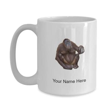 Imagem de Caneca personalizada orangotango, copo de café orangotango, ideia de presente de orangotango, copo personalizado de orangotango, caneca de café personalizada - caneca de café de 425 g