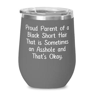 Imagem de Melhor gato de cabelo curto preto, pai orgulhoso de um cabelo curto preto que às vezes é uma taça de vinho preta para gatos de cabelo curto de amigos