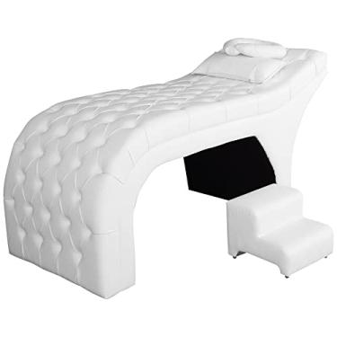 Imagem de Kit Maca e Escada Para Massagem e Estética Corano Branco - LM DECOR