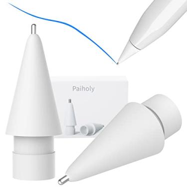 Imagem de Pontas de reposição atualizadas para iPad Pro Pencil – Pacote com 2 pontas finas com controle preciso, compatível com Apple Pencil de 1ª e 2ª geração, branco