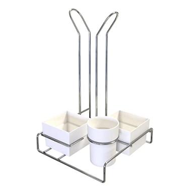 Imagem de Organizador Branco p/Sachê, Adoçante, Mexedor e Copo Descartável 50/80ml, Stolf