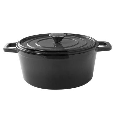 Imagem de Caçarola Sauté 26 cm 4,8 Litros em Ferro Fundido Esmaltado Cinza Haus