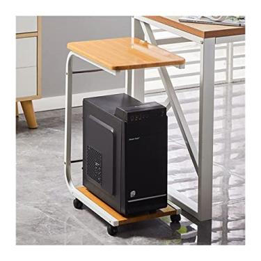 Imagem de GRFIT Suporte de CPU Suporte de torre de PC de 2 andares, suporte de CPU em forma de C com moldura de metal e rodas giratórias, suporte de chão para PC móvel para escritório em casa cabe na maioria dos suportes de torre de PC PC (Cor: D)