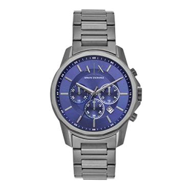 Imagem de Relógio masculino AX Armani Exchange Banks de quartzo, Cinza e azul, Relógio de quartzo