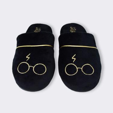 Imagem de Chinelo de Quarto Pantufa Sola Borracha Óculos Harry Potter