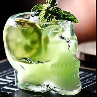 Imagem de TVIAOH Taça de vinho New Skull 350ml 340.2 g: Grande festa temática de Halloween e - Copo de caveira engraçado para bebidas espirituosas e vodka (1 peça)
