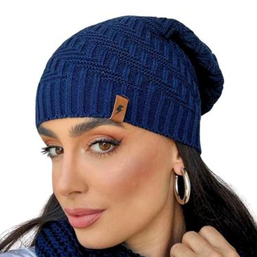 Imagem de Touca de frio lã feminina masculina tricot inverno-Unissex