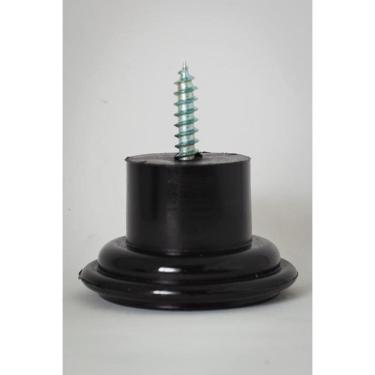 Imagem de Pé Para Sofá 3,5cm Preto Redondo Kit 8 unidades