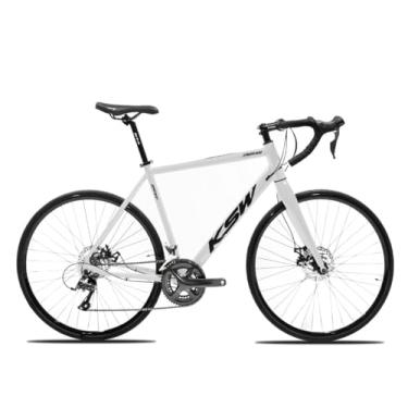 Imagem de Bicicleta Aluminio Aro 700 KSW Speed/Gravel 18v Freio a Disco Garfo Rígido,50,Branco Preto