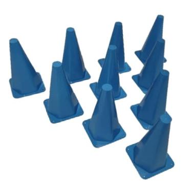 Imagem de Kit 10 Cones Demarcatorio Treino Agilidade Futebol Futsal (Azul)