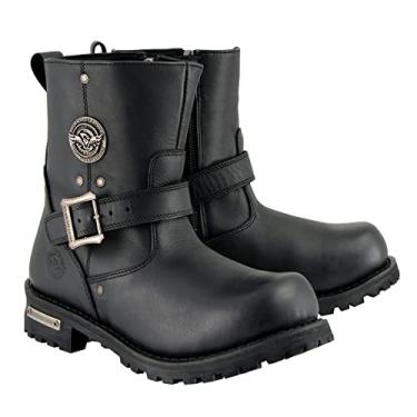 Imagem de Milwaukee Leather MBM9040 Bota masculina preta clássica de engenheiro de 15 cm com zíper lateral - 46