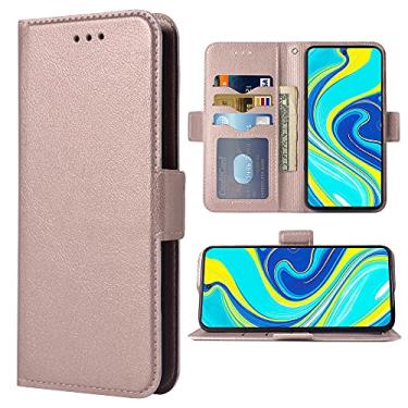 Imagem de WWAAYSSXA Compatível com Xiaomi Redmi Note 9 Pro/Note 9s/Note9 Pro Max/Poco M2 Pro Capa carteira de couro com suporte de cartão para Xiami Xiomis Xiome Redme Note9S Note9Pro 4G ouro rosa