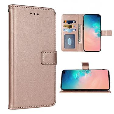 Imagem de FDCWTSH Capa carteira compatível com Samsung Galaxy S10 Plus e alça de pulso capa flip com suporte de cartão para celular Glaxay S10+ Galaxies S10plus 10S Edge S 10 10 plus capas ouro rosa