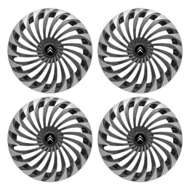 Imagem de Jogo Calota Esportiva Aro 14 Twister Graphite/Silver Citroen C3 C4 - E