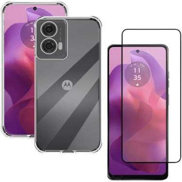 Imagem de Capa Capinha Anti Impacto + Película de Vidro 3D Para Moto G24 Tela De