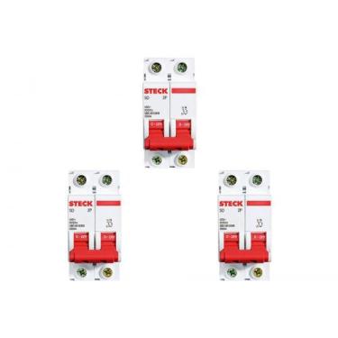 Imagem de Kit C/3 - Disjuntor Steck Din Bipolar 16A Sd62 3Ka