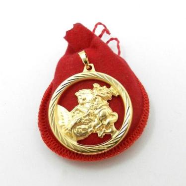 Imagem de Pingente São Jorge 4cm Folheado Ouro 18K Pi208 - WNBIJOUTERIAS