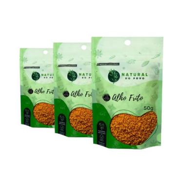 Imagem de Kit 3 Alho Frito Granulado Sabor Marcante Premium Pouch 50g  - Natural