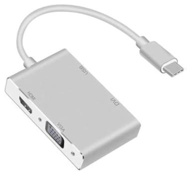 Imagem de NAKVMN Adaptador USB C para HDMI/DVA/VGA para computador tipo C, conversor de vídeo multivisor