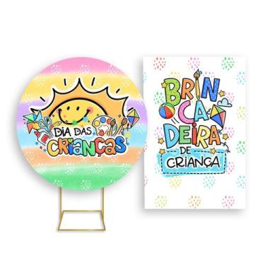 Imagem de Painel De Festa Redondo 1,50x1,50 + Painel Vertical 1,50x2,20 - Dia da