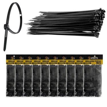 Imagem de 1000 Fita Herman Cinta Plástica 3.6x100mm Abraçadeiras de Nylon Preto 