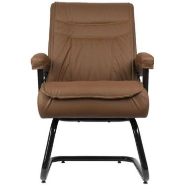 Imagem de Cadeira Interlocutor para Escritório com Mola Ensacada Marrom - Design
