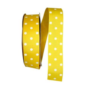 Imagem de Reliant Ribbon Grosgrain Aspirina Dot Ribbon, 3,8 cm x 45 m, Limão