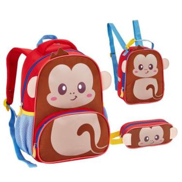 Imagem de Kit Mochila De Creche Lancheira E Estojo Infantil ZOOP - Seanite