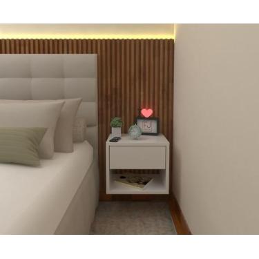 Imagem de MESA CABECEIRA MDF 30cm COM GAVETA TELESCÓPICA CS30 - FJ DECOR