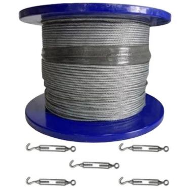 Imagem de Cabo de Aço 1/8 6x7 AFA Galvanizado 100m + 5 esticadores - Shoplonas