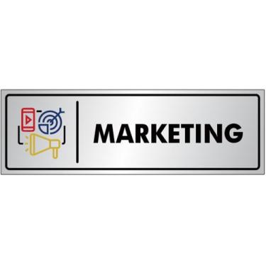 Imagem de Placa MARKETING - Sinalização - Portas / Paredes - em Alumínio de 25x8