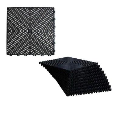 Imagem de Piso Tapete Modular de Plástico 33 x 33 cm Preto 10 Unidades - Propost