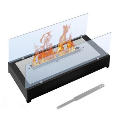 Imagem de L30 Lareira Ecológica Completa Com Vidros 45cm (base De Metal) - SARO