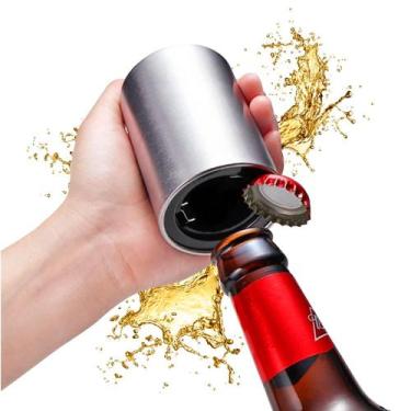 Imagem de Abridor De Garrafas De Cerveja Automática em Aço Inoxidável Magnético 