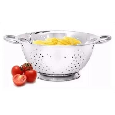 Imagem de Escorredor De Massas Macarrão Em Inox Com Alça 24 Cm