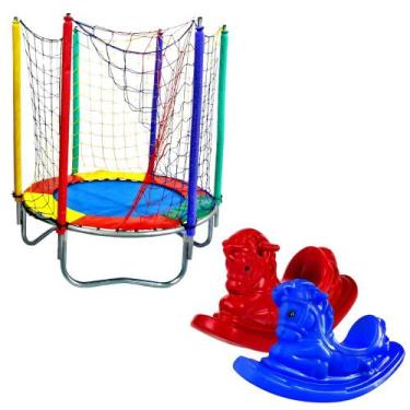 Imagem de Combo Diversão Cama Elástica 1,40m  2 Gangorras 1 Lugar - WEBER TOYS
