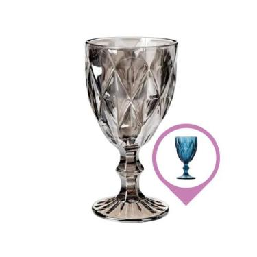 Imagem de kit 24 Taça Diamante Cinza Metalizada 340ml Água Suco Drinks - PRATICA
