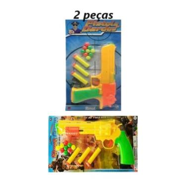 Imagem de Conjunto de arminhas de brinquedo pistola plástica lança dardos cód. 1