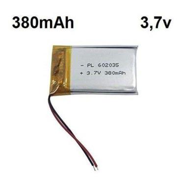 Imagem de Bateria 602035 3,7v 380mah 6mm X 20mm X 35mm com 2 fios fones brinqued