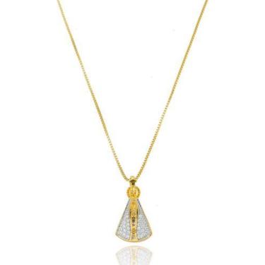 Imagem de Colar Veneziana Com Pingente Nossa Senhora Manto Cristal Cravejado Zir