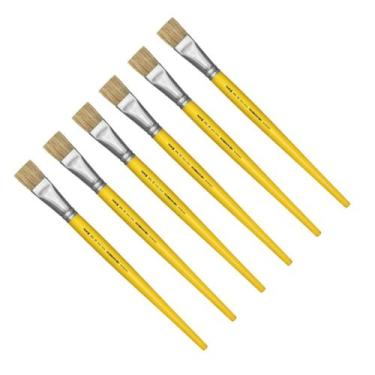 Imagem de Kit 6 Pincel Chato Longo Cerda Natural 815-22 Nº22 Tigre