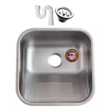 Imagem de Tanque Inox 40X40 Pequeno 304 Fosco - Sobrepor-Embutir+Válv - American