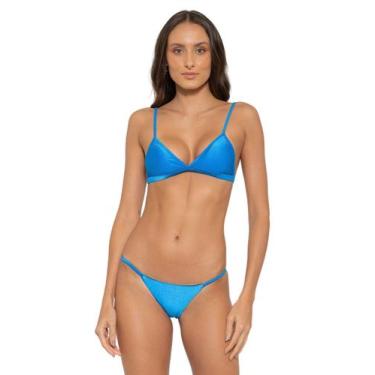 Imagem de Biquíni Feminino Aviador Canelado Com Bojo Calcinha de Tira Lateral - 