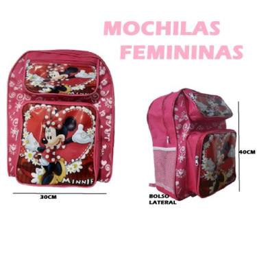 Imagem de Mochila de Costas Personagens Infantil Menina Menino TAM G Bolsos - EM