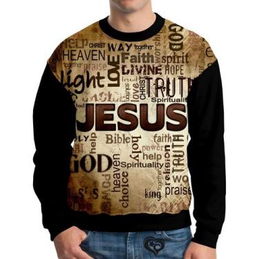 Imagem de Moletom Jesus Adulto Gospel criativa UNISSEX Roupa blusa A - Alemark, 