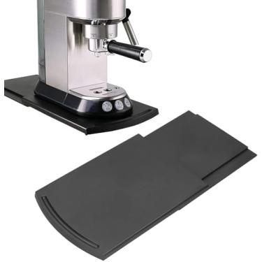 Imagem de bandeja de café deslizante,Bandeja de cafeteira deslizante, base deslizante para armazenamento de bancada, prateleira deslizante para máquina de café, batedeira e liquidificador (preto), bandeja de cafeteira deslizante, M