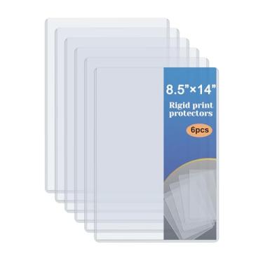 Imagem de Rainmae Pacote com 6 protetores de impressão rígidos de 21,6 cm x 35,5 cm, protetores de folha de plástico rígido transparente à prova d'água, capas de papel, capas de plástico, porta-documentos