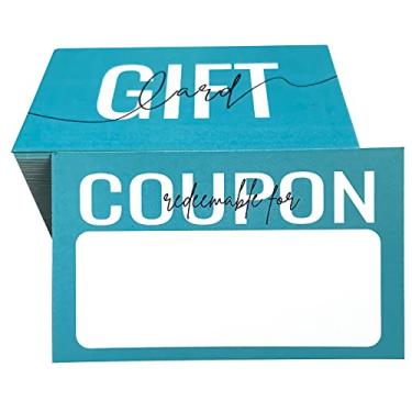 Imagem de RXBC2011 Cartão de presente em branco para negócios cupons em branco para crianças cupons DIY vales de presente vouchers para pai rosa pacote de 100 (AQUA)